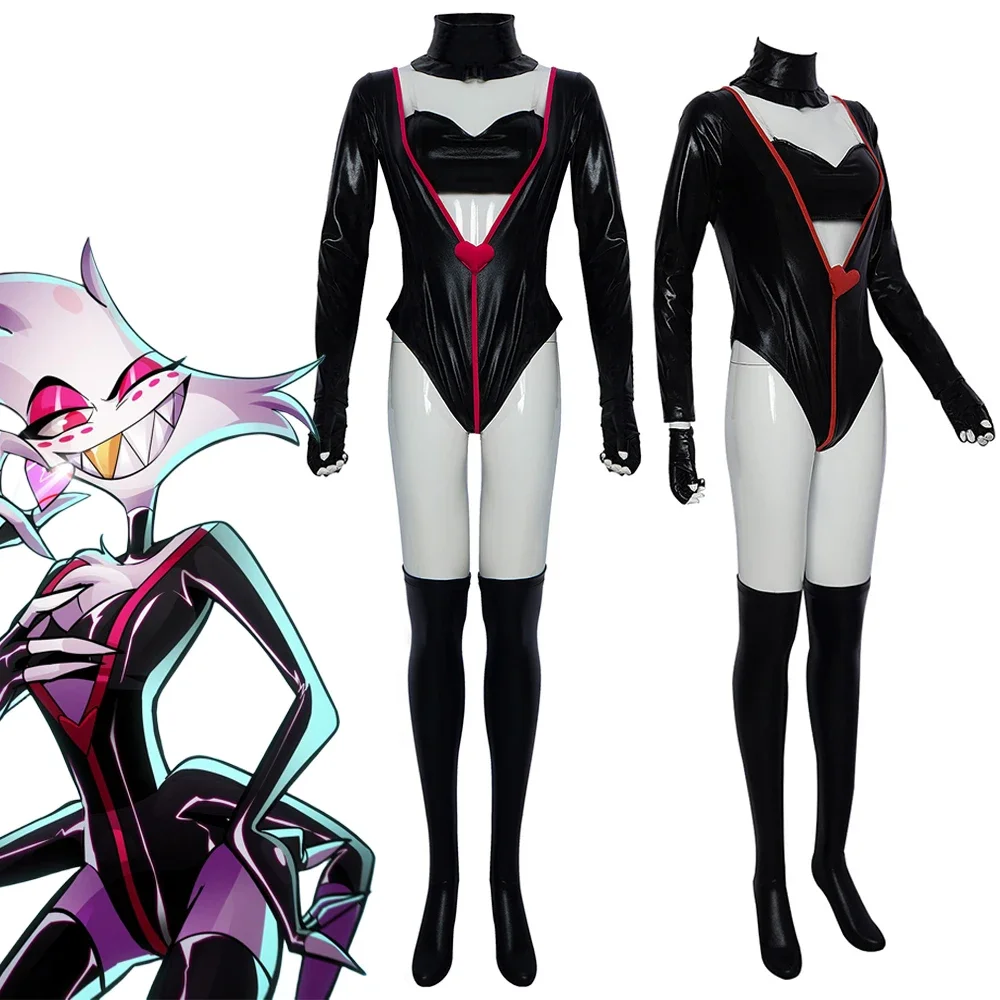 New 2024 Anime Angel Dust Cosplay Bodysuit Women PU Leather Costume Black Sexy Uniform Jumpsuit Halloween Clothes Outfit
New 2024 Anime Angel Dust Cosplay Bodysuit Women PU Leather Costume Black Sexy Uniform Jumpsuit Halloween Clothes Outfit