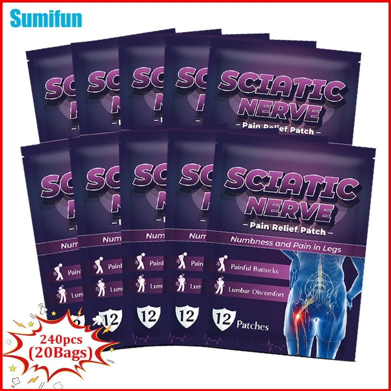 240Pcs=20Bags Sumifun Sciatic Nerve Pain Relief Patch Hip Neuralgia Massage Sticker Muscle Joint Orthopedic Ache Medical Plaster
240Pcs=20Bags Sumifun Sciatic Nerve Pain Relief Patch Hip Neuralgia Massage Sticker Muscle Joint Orthopedic Ache Medical Plaster
