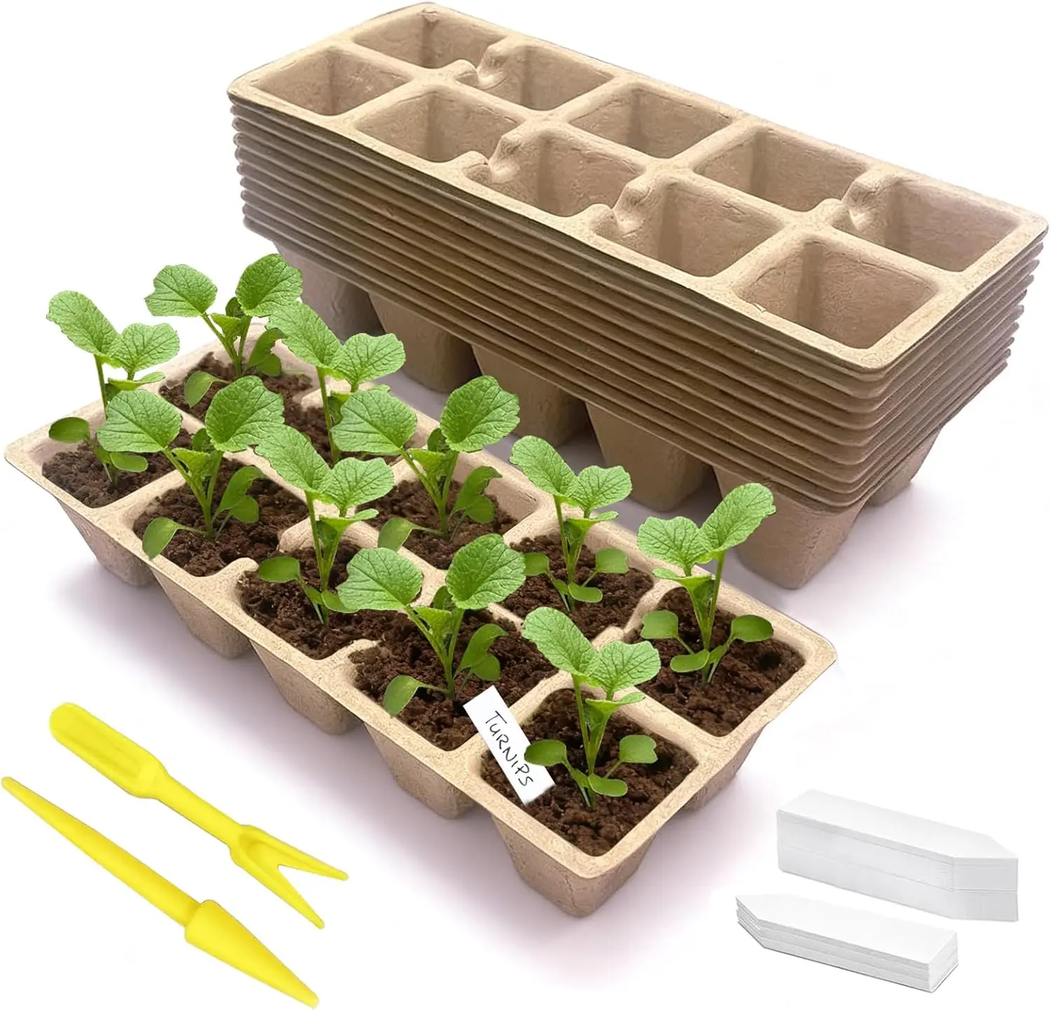 120 Cells Seed Starter Tray, 12 Pack Peat Pots with Labels, Plant Starter Kit for Seedlings
120 Cells Seed Starter Tray, 12 Pack Peat Pots with Labels, Plant Starter Kit for Seedlings