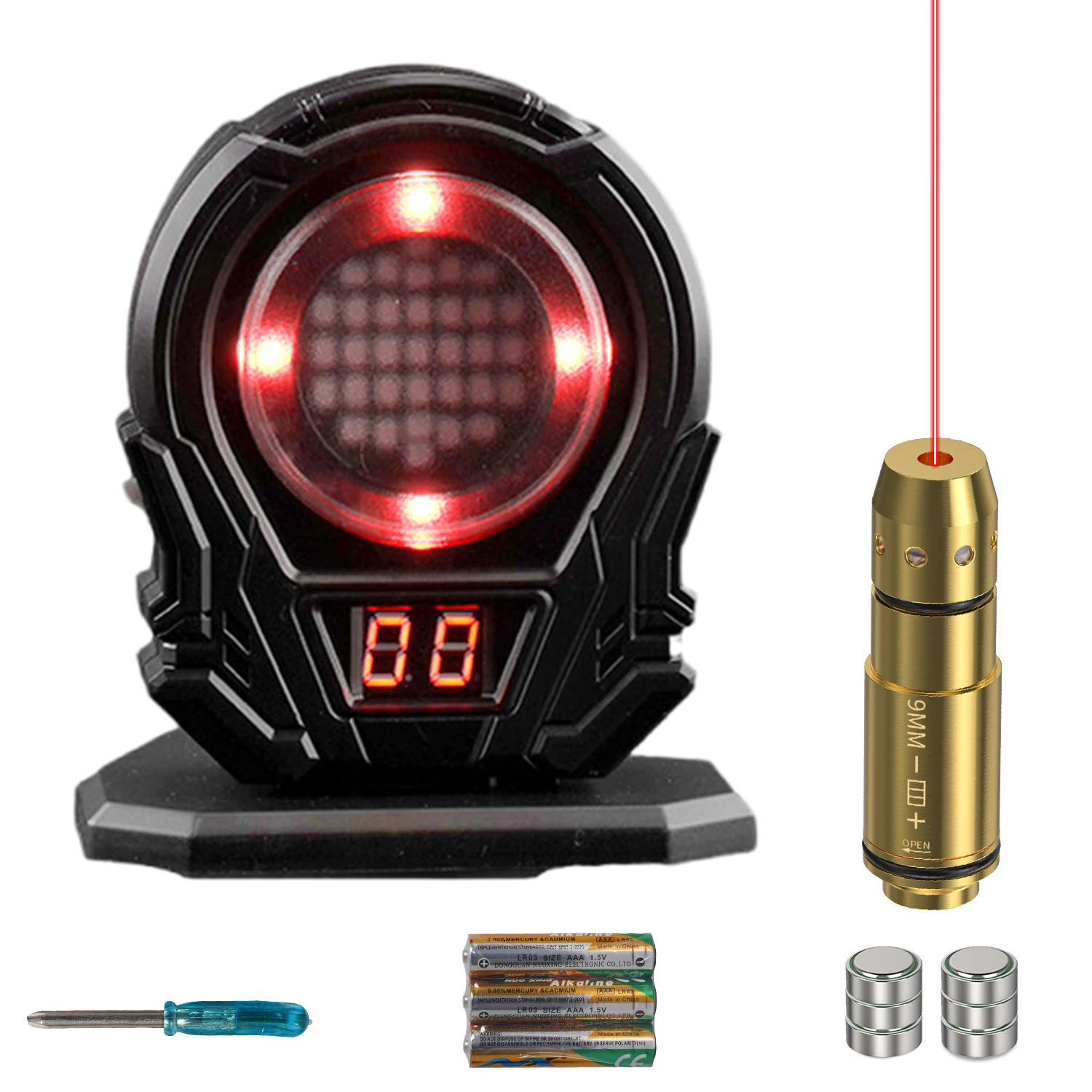 Комплект для сухой стрельбы с лазерным прицелом 9 мм: красный/синий индикатор попадания мгновенно показывает точность и отображает результаты — не требуются живые патроны.
Комплект для сухой стрельбы с лазерным прицелом 9 мм: красный/синий индикатор попадания мгновенно показывает точность и отображает результаты — не требуются живые патроны.