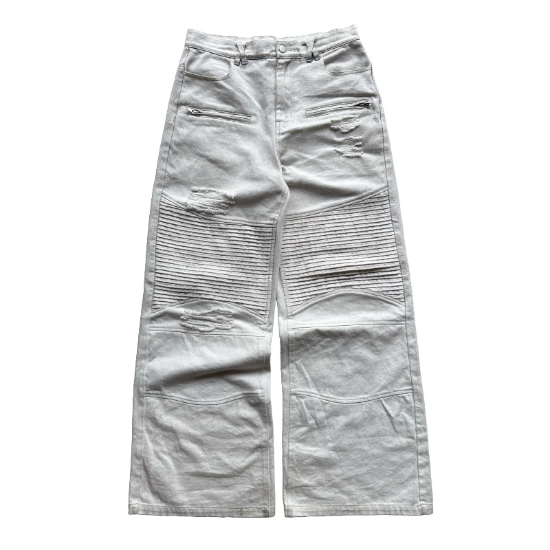 Y2K белые джинсы в стиле ретро с карманами, универсальные дырки, дизайн с рюшами, байкерские джинсовые брюки, модная уличная одежда, мешковатые брюки унисекс
Y2K белые джинсы в стиле ретро с карманами, универсальные дырки, дизайн с рюшами, байкерские джинсовые брюки, модная уличная одежда, мешковатые брюки унисекс