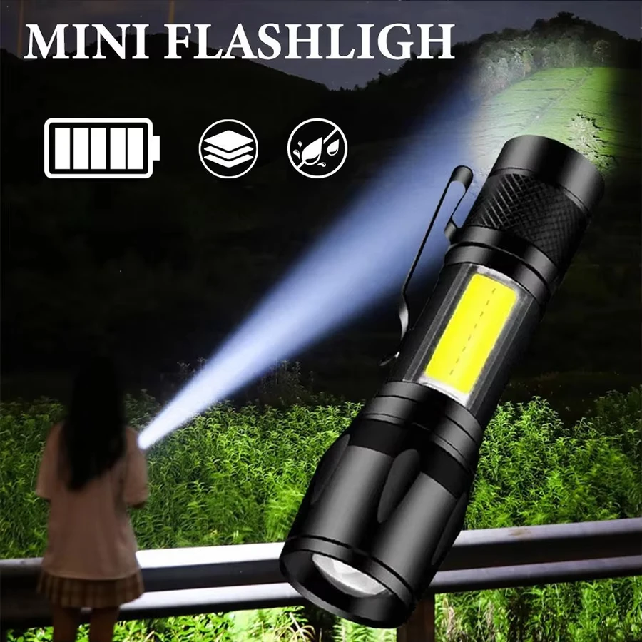 Mini Flashlight Zoom Portable COB Side Light Household Small Flashlight USB Rechargeable Flashlight
Mini Flashlight Zoom Portable COB Side Light Household Small Flashlight USB Rechargeable Flashlight