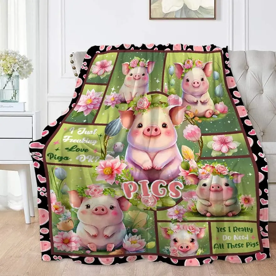 Lovely Cartoon Pigs Blanket Lightweight Soft Flannel Fleece Throw Blankets for Couch Bed Sofa Cute Decor
Lovely Cartoon Pigs Blanket Lightweight Soft Flannel Fleece Throw Blankets for Couch Bed Sofa Cute Decor