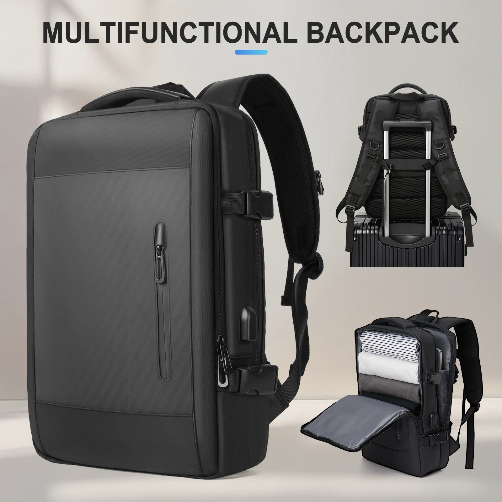 Laptop Backpack 15.6 Inch Men's Work Waterproof Anti-theft Backpack with USB Charging Port for Office University Travel Business
Laptop Backpack 15.6 Inch Men's Work Waterproof Anti-theft Backpack with USB Charging Port for Office University Travel Business