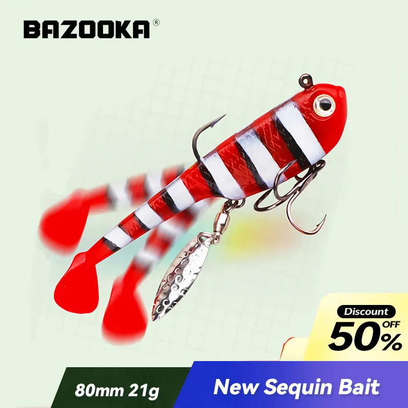 16g/21g Bazooka Fishing Lure Swimbait Carp PVC Spoon Sequin double Hook Baits Slow Jig Metal Wobbler Silicone Soft Shad Bass
16g/21g Bazooka Fishing Lure Swimbait Carp PVC Spoon Sequin double Hook Baits Slow Jig Metal Wobbler Silicone Soft Shad Bass