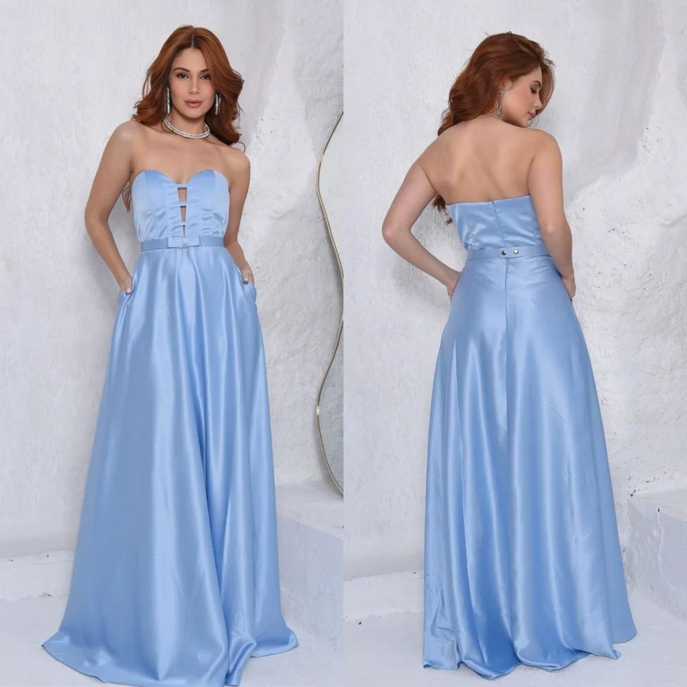 Customized Simple Blue Satin Evening Dress Elegant Sweetheart Sleeveless Homecoming Dresses Exquisite Special Occasion
Customized Simple Blue Satin Evening Dress Elegant Sweetheart Sleeveless Homecoming Dresses Exquisite Special Occasion