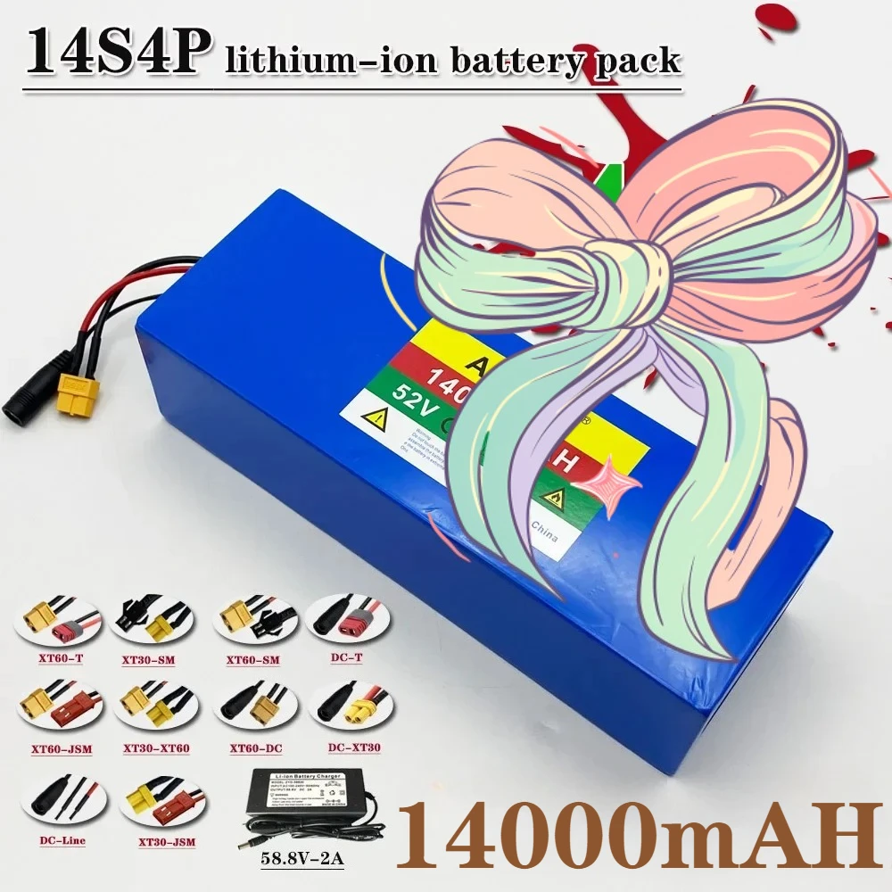 52V 14S4P battery pack 14000mah 18650 Lithium Battery with BMS for Balance Car, Bike, Scooter, Tricycle
52V 14S4P battery pack 14000mah 18650 Lithium Battery with BMS for Balance Car, Bike, Scooter, Tricycle