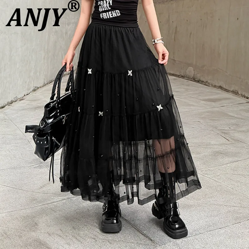 ANJY Spring Summer New Women Trendy Design Dark Embroidered Flares Patchwork Mesh Tiered Skirt Elegant A-line Long Skirts A21823
ANJY Spring Summer New Women Trendy Design Dark Embroidered Flares Patchwork Mesh Tiered Skirt Elegant A-line Long Skirts A21823
