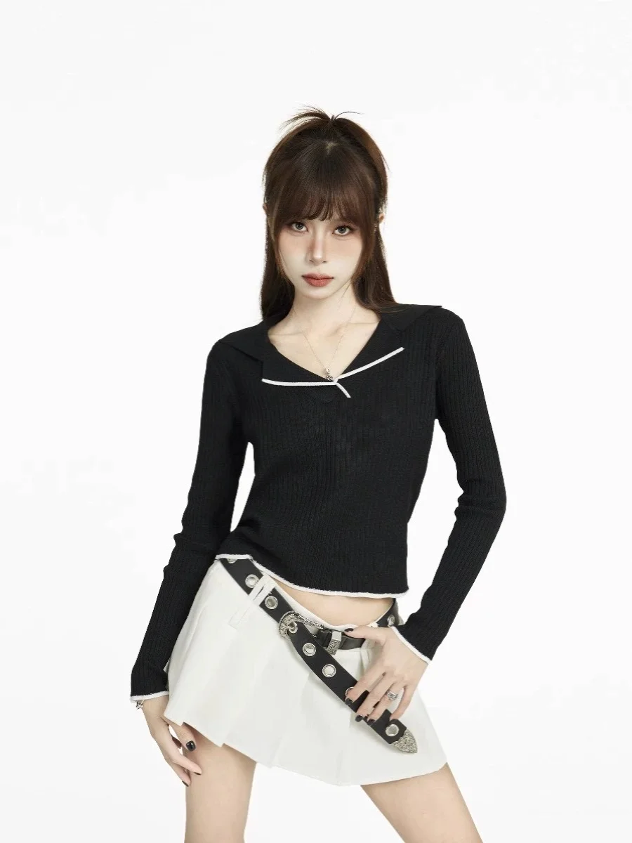 Women's Long-Sleeved Sweater American Retro Black Regular Fashion All-Match Spring and Autumn Inner Bottoming Shirt Tight Top
Women's Long-Sleeved Sweater American Retro Black Regular Fashion All-Match Spring and Autumn Inner Bottoming Shirt Tight Top
