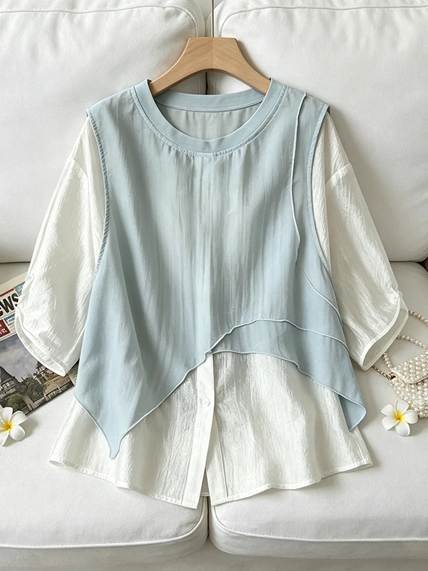 plus Size Women's Fashionable Loose Shirt Korean Style Commute Breathable Skin-Friendly Five-Quarter Sleeve round Neck Top
plus Size Women's Fashionable Loose Shirt Korean Style Commute Breathable Skin-Friendly Five-Quarter Sleeve round Neck Top