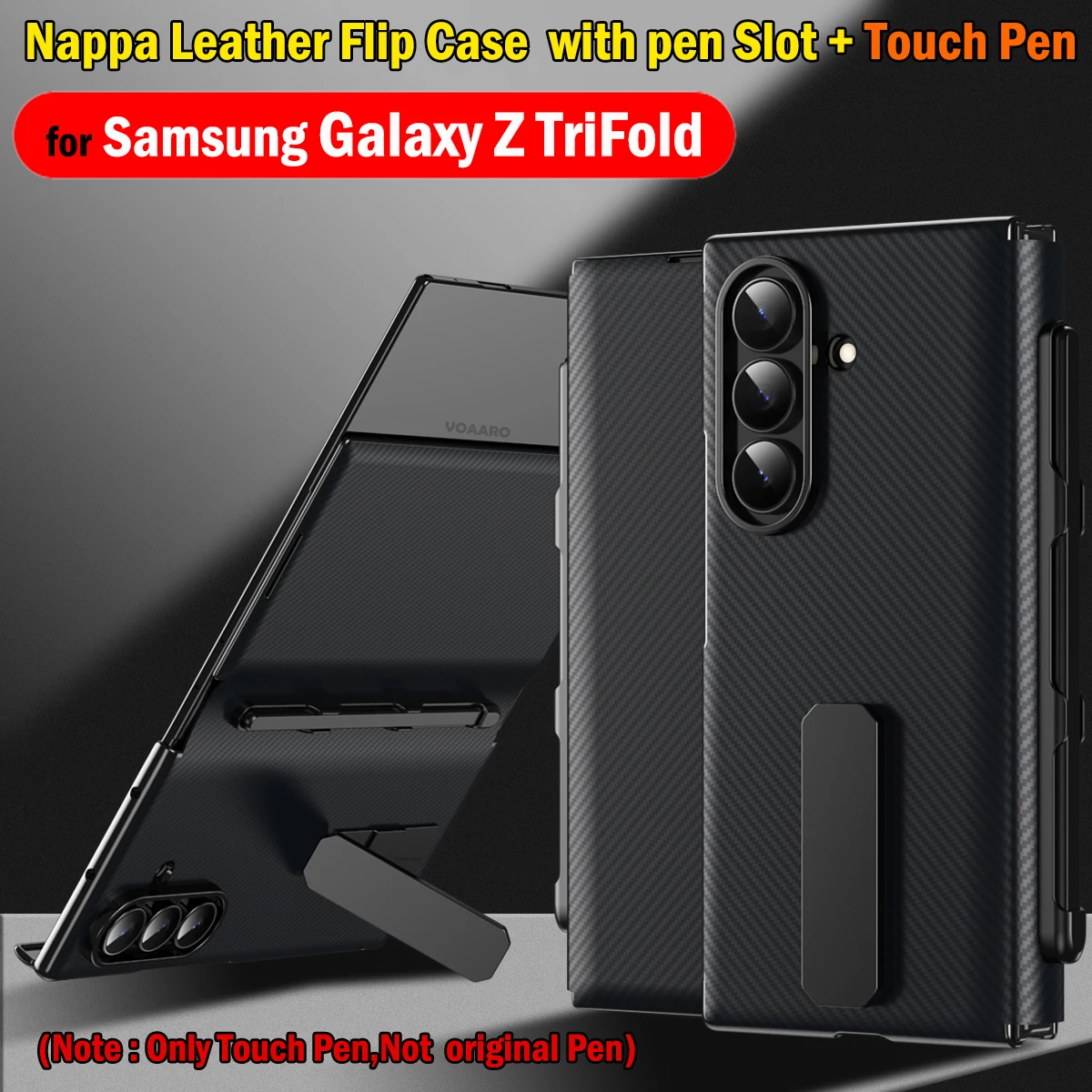 Nappa Leather Flip Funda for Samsung Galaxy Z TriFold Case Rotate Kickstand Cover with Pastable Pen Slot Holder Add Touch Pen
Nappa Leather Flip Funda for Samsung Galaxy Z TriFold Case Rotate Kickstand Cover with Pastable Pen Slot Holder Add Touch Pen
