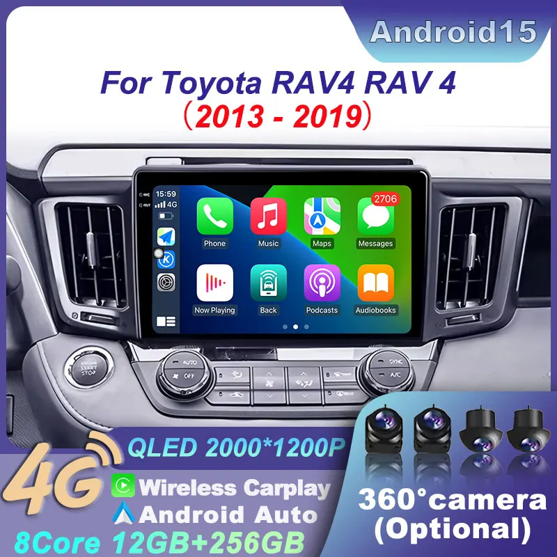 Беспроводной Android 15 Carplay для Toyota RAV4 Rav 4 2013-2019 Автомобильный мультимедийный плеер Навигация 4G + BT Видео Авто Радио Стерео GPS
Беспроводной Android 15 Carplay для Toyota RAV4 Rav 4 2013-2019 Автомобильный мультимедийный плеер Навигация 4G + BT Видео Авто Радио Стерео GPS