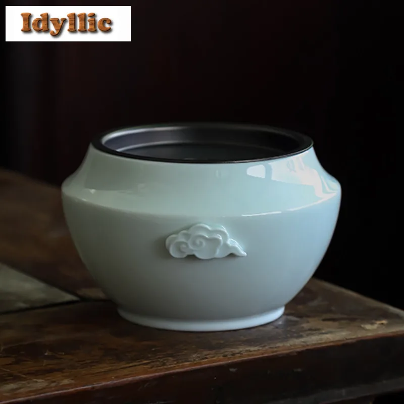 Misty Blue White Porcelain Jianshui Tea Wash Bowl Tea Garbage Can Tea Residue Barrel Household Chaxi Tea Ceremony Collection 
Misty Blue White Porcelain Jianshui Tea Wash Bowl Tea Garbage Can Tea Residue Barrel Household Chaxi Tea Ceremony Collection
