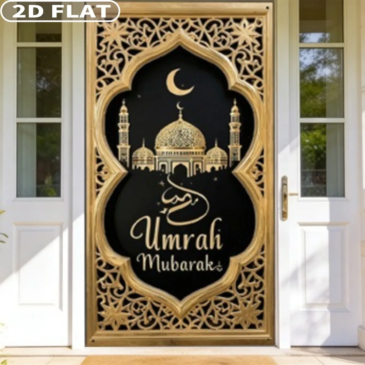 1 шт. гобелены элегантный черный и золотой дверной баннер «Умра Мубарак» — полиэстер 35,43x70,87 дюйма, праздничный декор Рамадана
1 шт. гобелены элегантный черный и золотой дверной баннер «Умра Мубарак» — полиэстер 35,43x70,87 дюйма, праздничный декор Рамадана