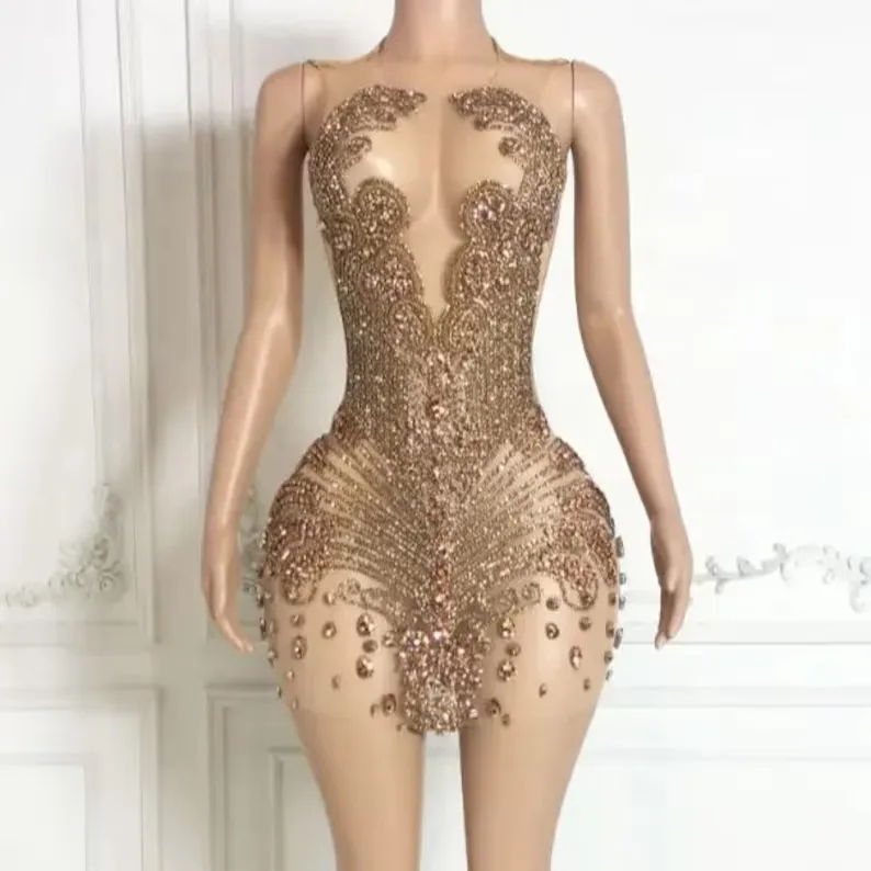 Gold Sheer Women African Cocktail Dresses Beaded Birthday Party Gowns Short Black Girl Prom Dresses Homecoming Customized
Gold Sheer Women African Cocktail Dresses Beaded Birthday Party Gowns Short Black Girl Prom Dresses Homecoming Customized