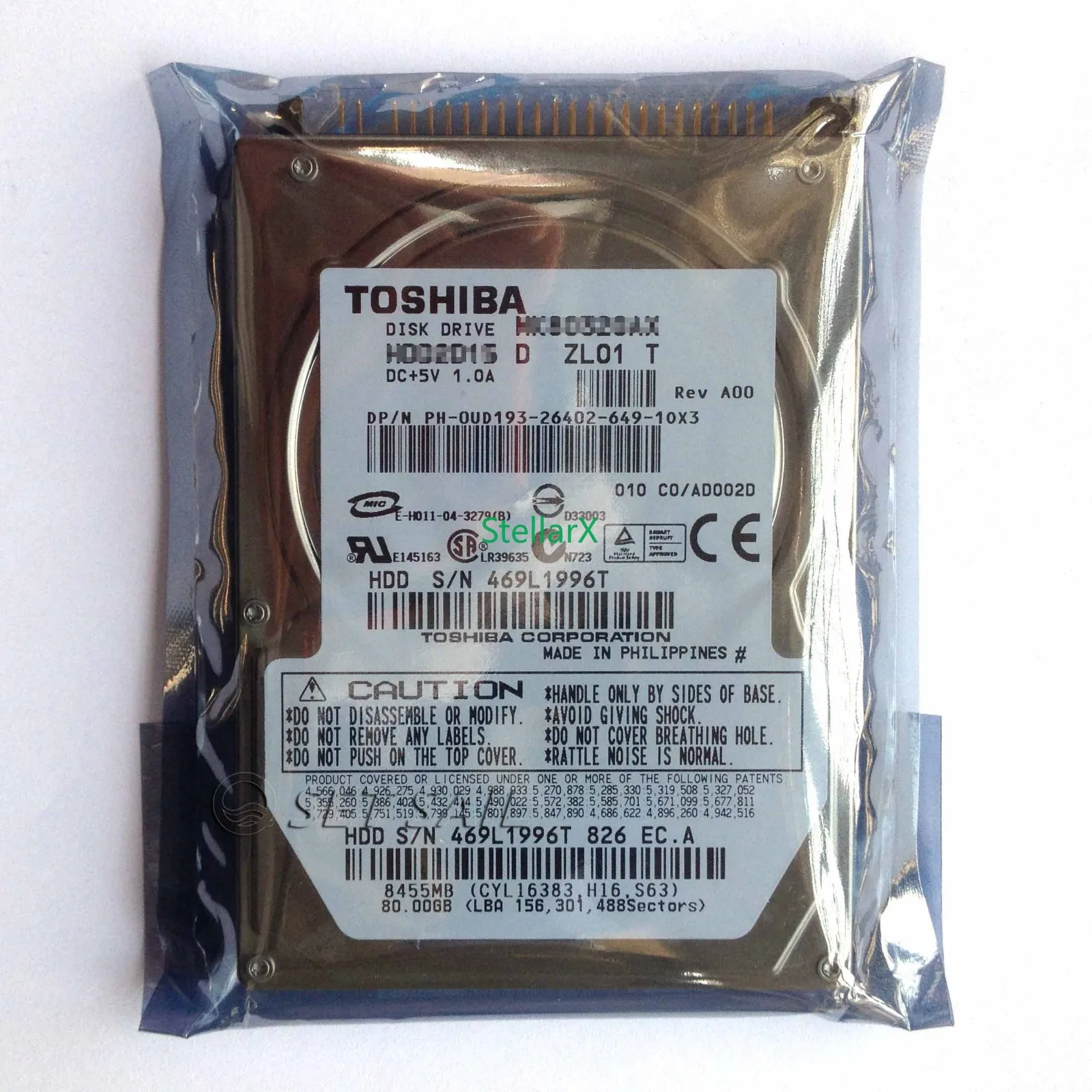 TOSHIBA (MK8026GAX) 80 ГБ HDD 2,5 дюйма 16 МБ 5400 об/мин IDE Жесткий диск для ноутбука
TOSHIBA (MK8026GAX) 80 ГБ HDD 2,5 дюйма 16 МБ 5400 об/мин IDE Жесткий диск для ноутбука