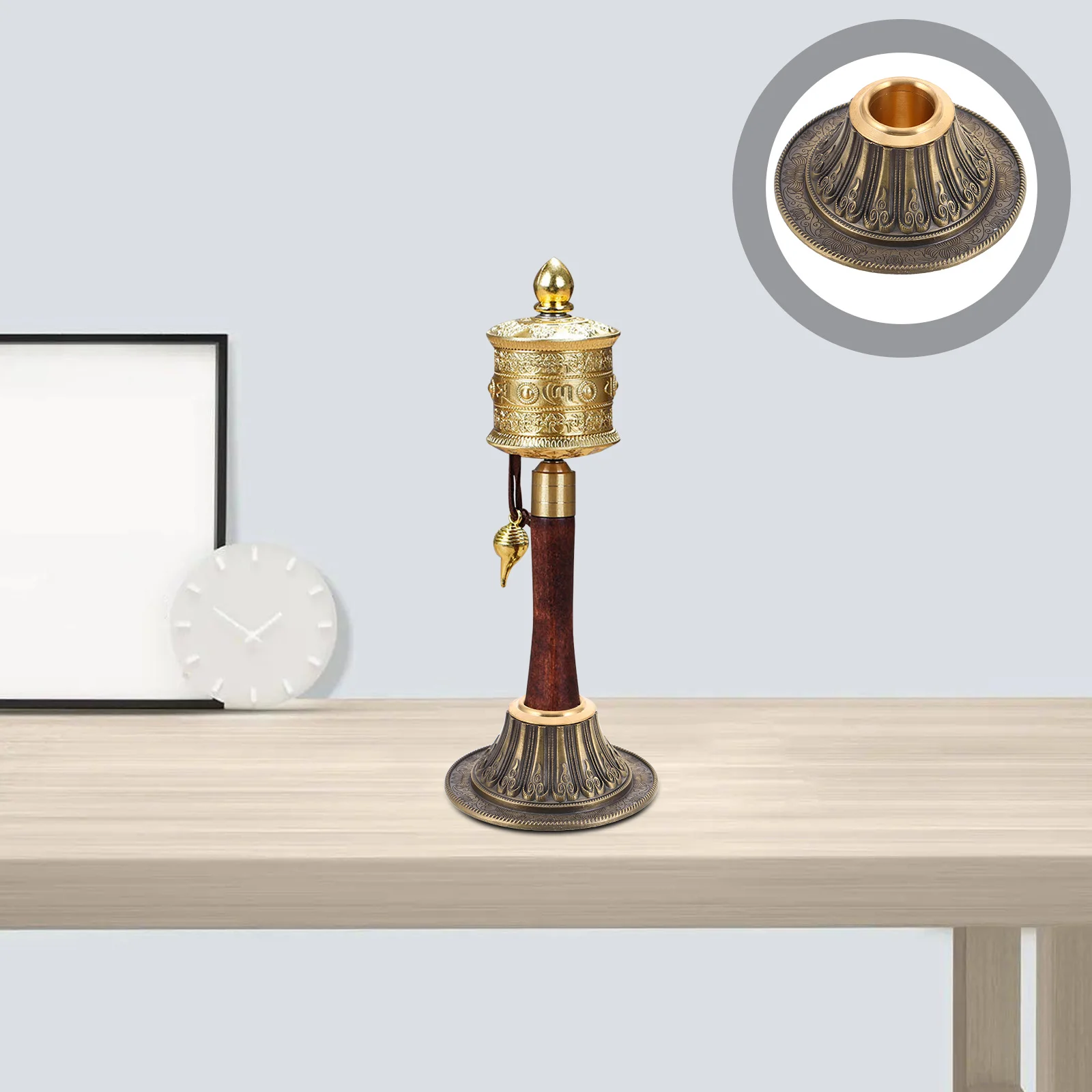 Copper Handheld Tibetan Prayer Wheel Stand Base for Smooth Rotation Display Support Vintage Religious Buddhist Decor
Copper Handheld Tibetan Prayer Wheel Stand Base for Smooth Rotation Display Support Vintage Religious Buddhist Decor