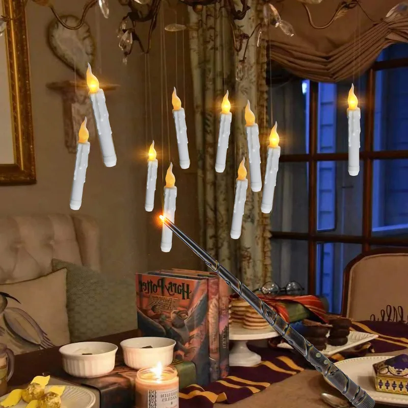 Floating LED Candles Magic Wand Controlled Flickering Flameless Wireless Remote for Harry Potter Style Decoration
Floating LED Candles Magic Wand Controlled Flickering Flameless Wireless Remote for Harry Potter Style Decoration