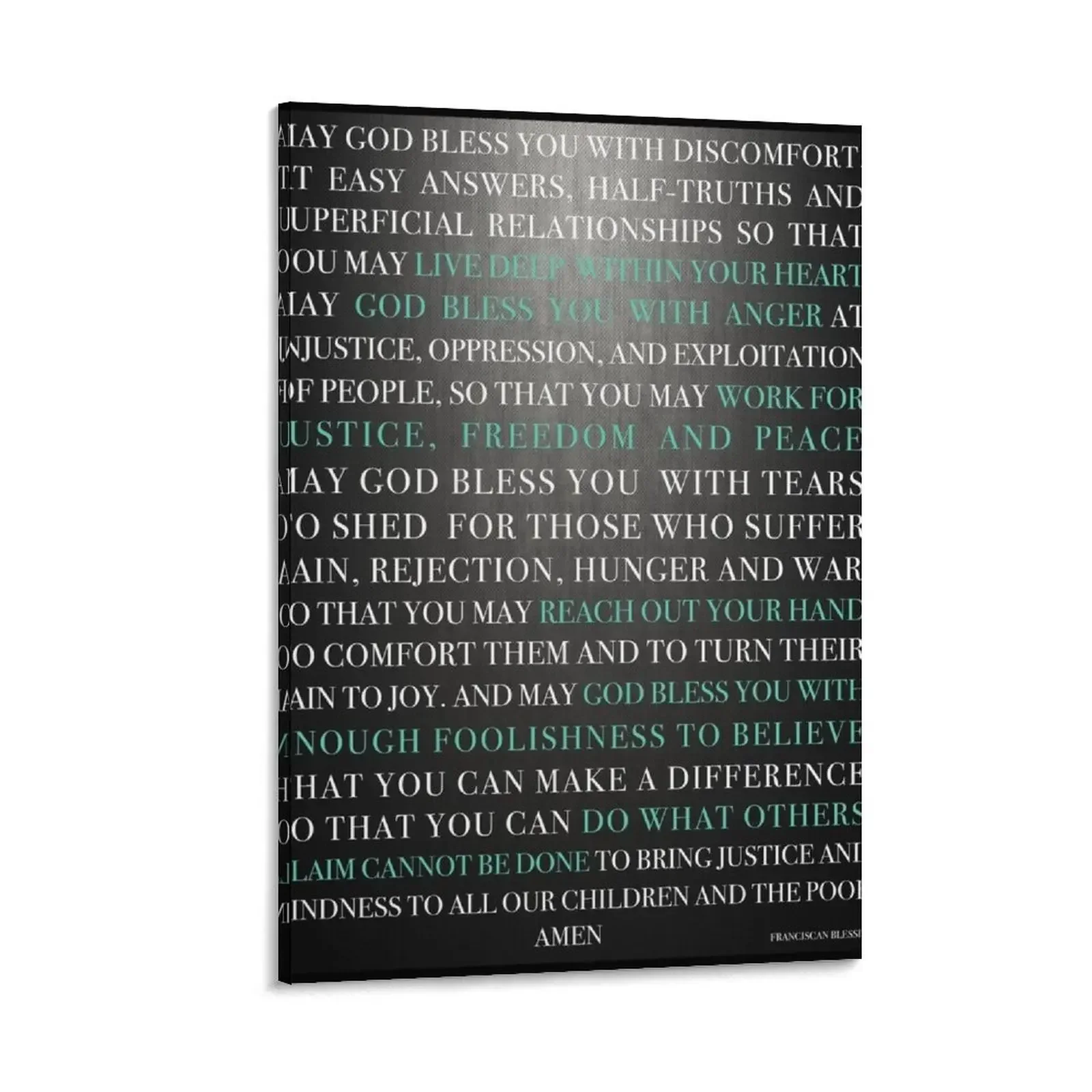 Franciscan Blessing Canvas Painting Decorative prints wall painting Decoration bedroom Paintings on the wall
Franciscan Blessing Canvas Painting Decorative prints wall painting Decoration bedroom Paintings on the wall