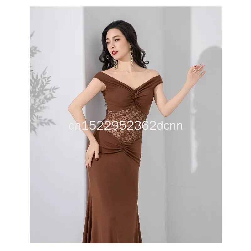 Womens Belly Dance Clothe Lace Training Dress Padded Girls Oriental Dance Sexy V Neck Dresses Daily Fishtail Dress Bodycon Skirt
Womens Belly Dance Clothe Lace Training Dress Padded Girls Oriental Dance Sexy V Neck Dresses Daily Fishtail Dress Bodycon Skirt