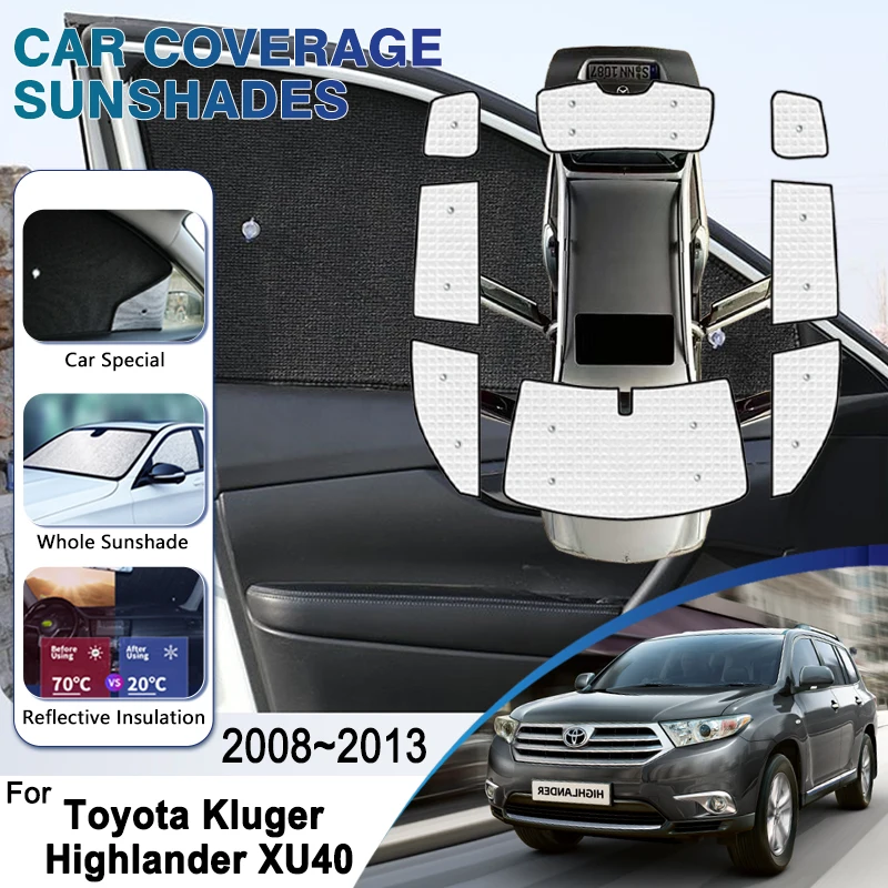 Защита окон автомобиля от УФ-лучей для Toyota Kluger Highlander XU40 2008 ~ 2013, солнцезащитный козырек от солнца, солнцезащитный козырек, аксессуары
Защита окон автомобиля от УФ-лучей для Toyota Kluger Highlander XU40 2008 ~ 2013, солнцезащитный козырек от солнца, солнцезащитный козырек, аксессуары
