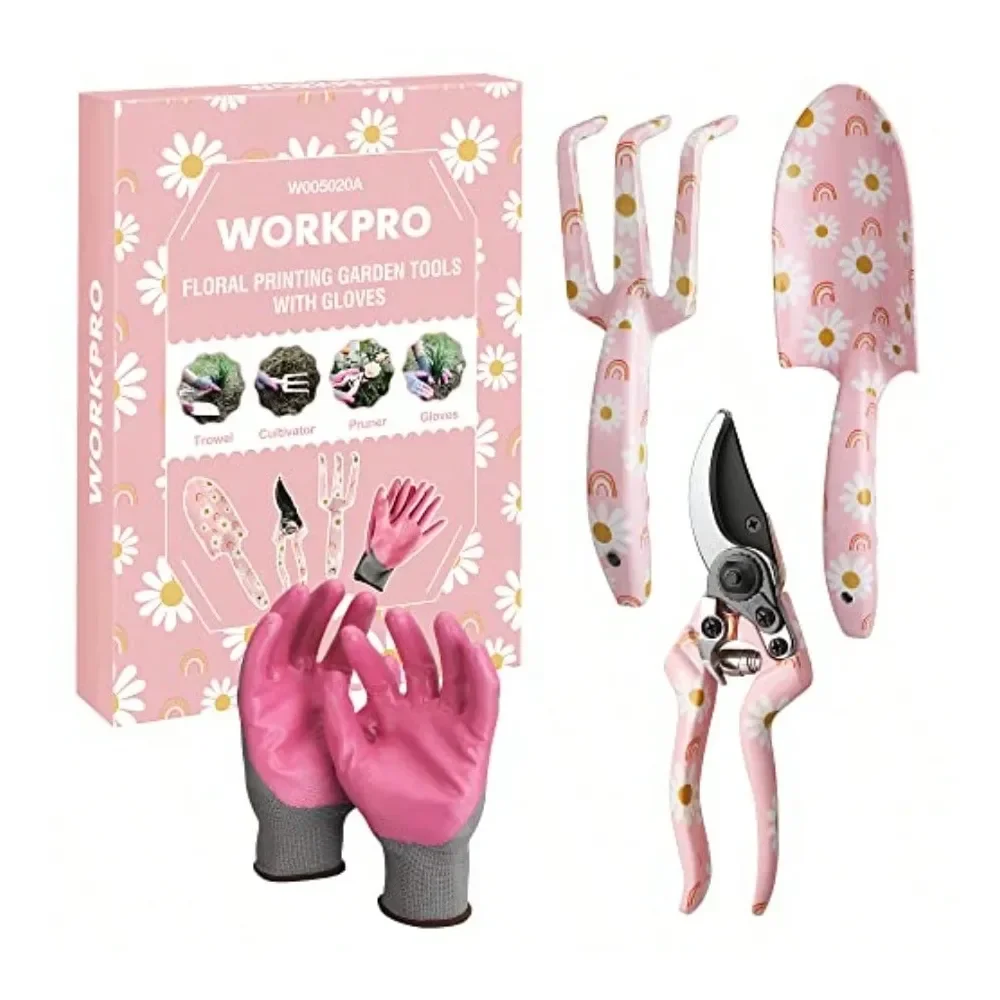 Aluminum Garden Tool Set 4PCS Heavy Duty Gardening Tools With Box Include Trowel Rake Pruner Gloves Pink Garden GiftsPink Ribbo
Aluminum Garden Tool Set 4PCS Heavy Duty Gardening Tools With Box Include Trowel Rake Pruner Gloves Pink Garden GiftsPink Ribbo