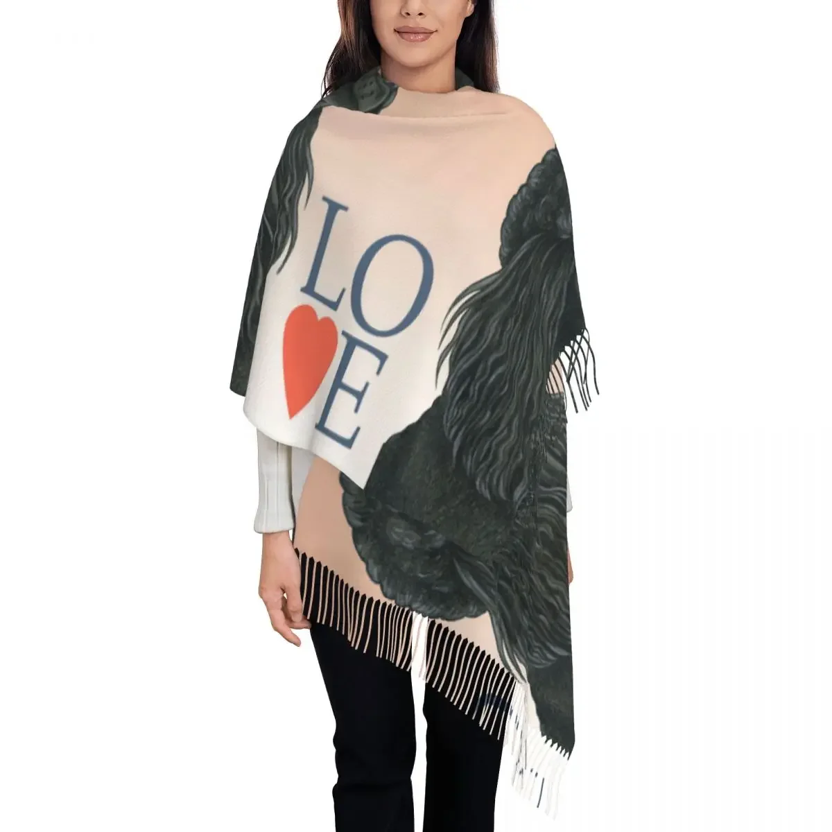 Мужской/женский черный шарф-Пудель с индивидуальным принтом
Мужской/женский черный шарф-Пудель с индивидуальным принтом