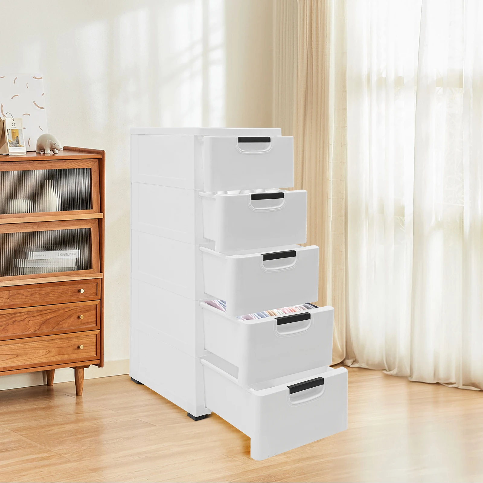 Plastic Drawers Dresser 5 Tier Storage Cabinet 30x40x84cm White Organizer Impact Resistant&Spacious Drawers Generous Capacity
Plastic Drawers Dresser 5 Tier Storage Cabinet 30x40x84cm White Organizer Impact Resistant&Spacious Drawers Generous Capacity