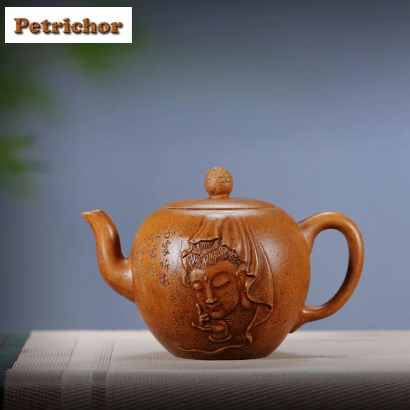 500ml Ancient Yixing Purple Clay Teapots Artists Handmade Avalokitesvara Pot Raw Ore Section Mud Tea Maker Kettle Zisha Tea Set
500ml Ancient Yixing Purple Clay Teapots Artists Handmade Avalokitesvara Pot Raw Ore Section Mud Tea Maker Kettle Zisha Tea Set