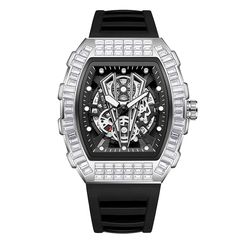 Men's Fashion Watch Large Dial Barrel-Shaped Diamond-Encrusted Waterproof Quartz Watch
Men's Fashion Watch Large Dial Barrel-Shaped Diamond-Encrusted Waterproof Quartz Watch