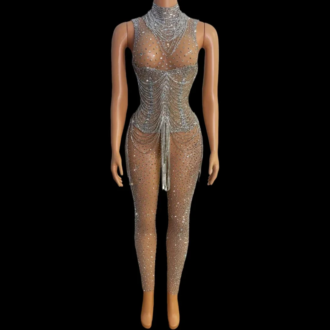 Drill Crystal Sparkly Women Rhinestone Dress Or Jumpsuits See Through Sheer Party Birthday Queen Outfit Stage Wear Drag Costumes
Drill Crystal Sparkly Women Rhinestone Dress Or Jumpsuits See Through Sheer Party Birthday Queen Outfit Stage Wear Drag Costumes