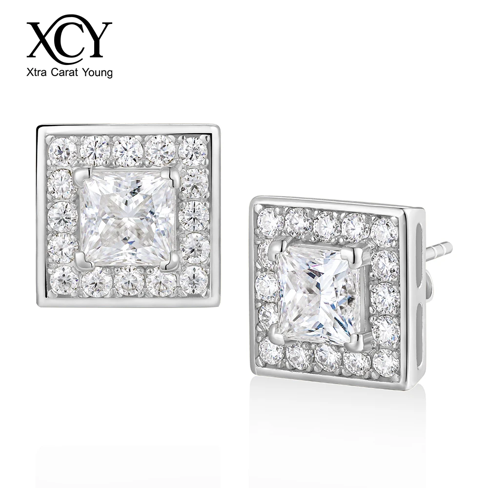 XCY Claw Inlaid Square Moissanite Earrings for Women Man 925 Sterling Silver Halo Studs Sparkling Wedding Daily Wear Jewelry
XCY Claw Inlaid Square Moissanite Earrings for Women Man 925 Sterling Silver Halo Studs Sparkling Wedding Daily Wear Jewelry