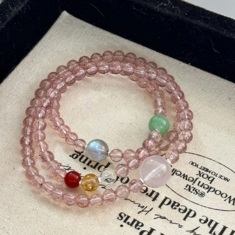 Sweet And Natural Three-Circle White Body Strawberry Red Agate Moonstone Bracelet Women
Sweet And Natural Three-Circle White Body Strawberry Red Agate Moonstone Bracelet Women