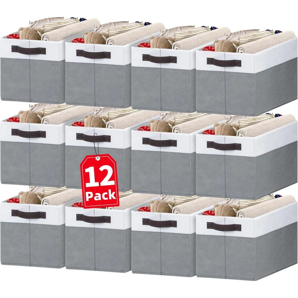 12 Pack Large Storage Baskets for Shelves | Fabric Closet Organizers and Bins with Handles, Storage Baskets
12 Pack Large Storage Baskets for Shelves | Fabric Closet Organizers and Bins with Handles, Storage Baskets
