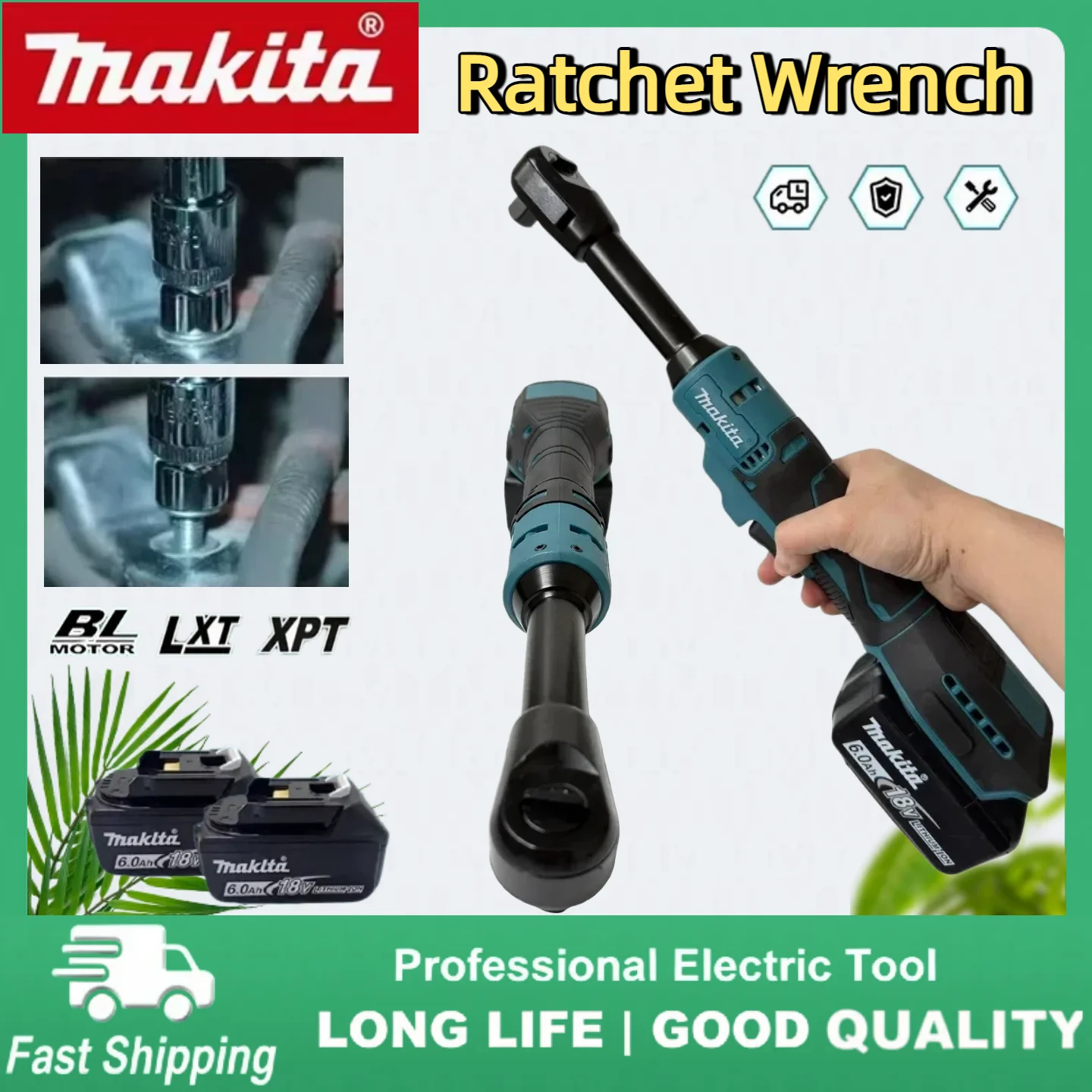 Makita 220N.m Cordless Electric Ratchet Wrench Extended Head Nut Screw Disassembly Tool 3/8"1/2" Power Tools For 18V Battery
Makita 220N.m Cordless Electric Ratchet Wrench Extended Head Nut Screw Disassembly Tool 3/8"1/2" Power Tools For 18V Battery
