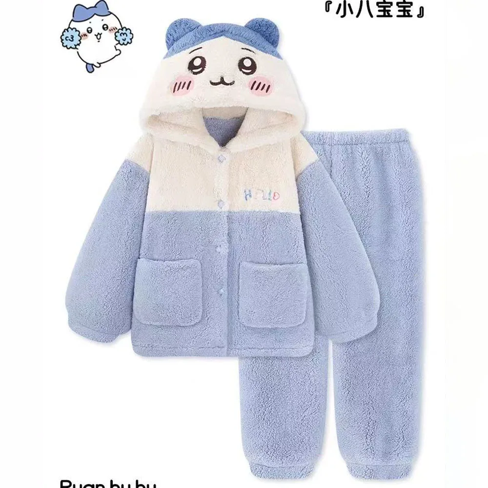 2Pcs Women's Plush Pajamas Suit Kawaii Chiikawa Hachiware Anime Winter Cute Home Clothes Cartoon Thickened Homewear Soft Girls
2Pcs Women's Plush Pajamas Suit Kawaii Chiikawa Hachiware Anime Winter Cute Home Clothes Cartoon Thickened Homewear Soft Girls