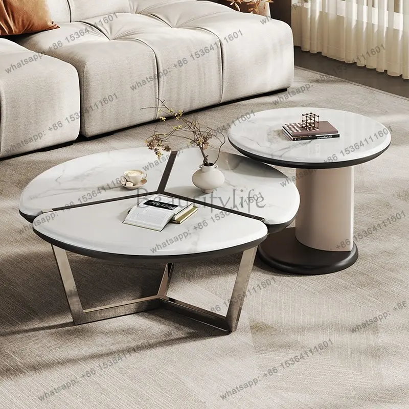 Italian light luxury technology stone coffee table combination simple modern small apartment household
Italian light luxury technology stone coffee table combination simple modern small apartment household