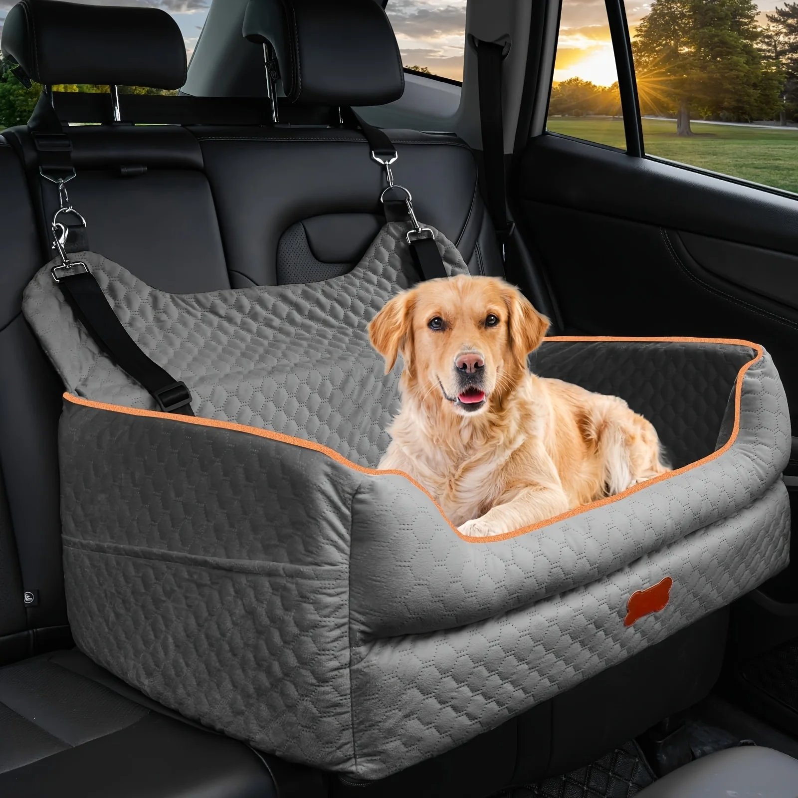 Upgraded Large Dog Car Seat Thick Comfort Travel Bed Booster with Removable Machine-Washable Cover Pet Safety Harness Included
Upgraded Large Dog Car Seat Thick Comfort Travel Bed Booster with Removable Machine-Washable Cover Pet Safety Harness Included