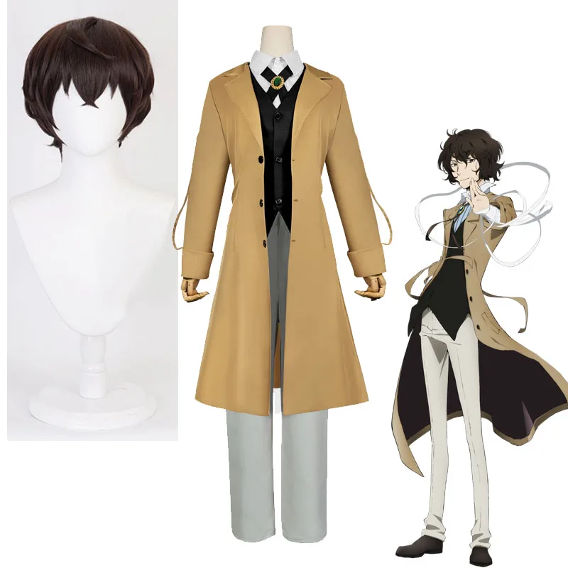 Anime Dazai Osamu Cosplay Costume And Wigs Bungo Stray Dogs Dazai's Uniform Set Armed Detective Agency Halloween Party Dressing
Anime Dazai Osamu Cosplay Costume And Wigs Bungo Stray Dogs Dazai's Uniform Set Armed Detective Agency Halloween Party Dressing