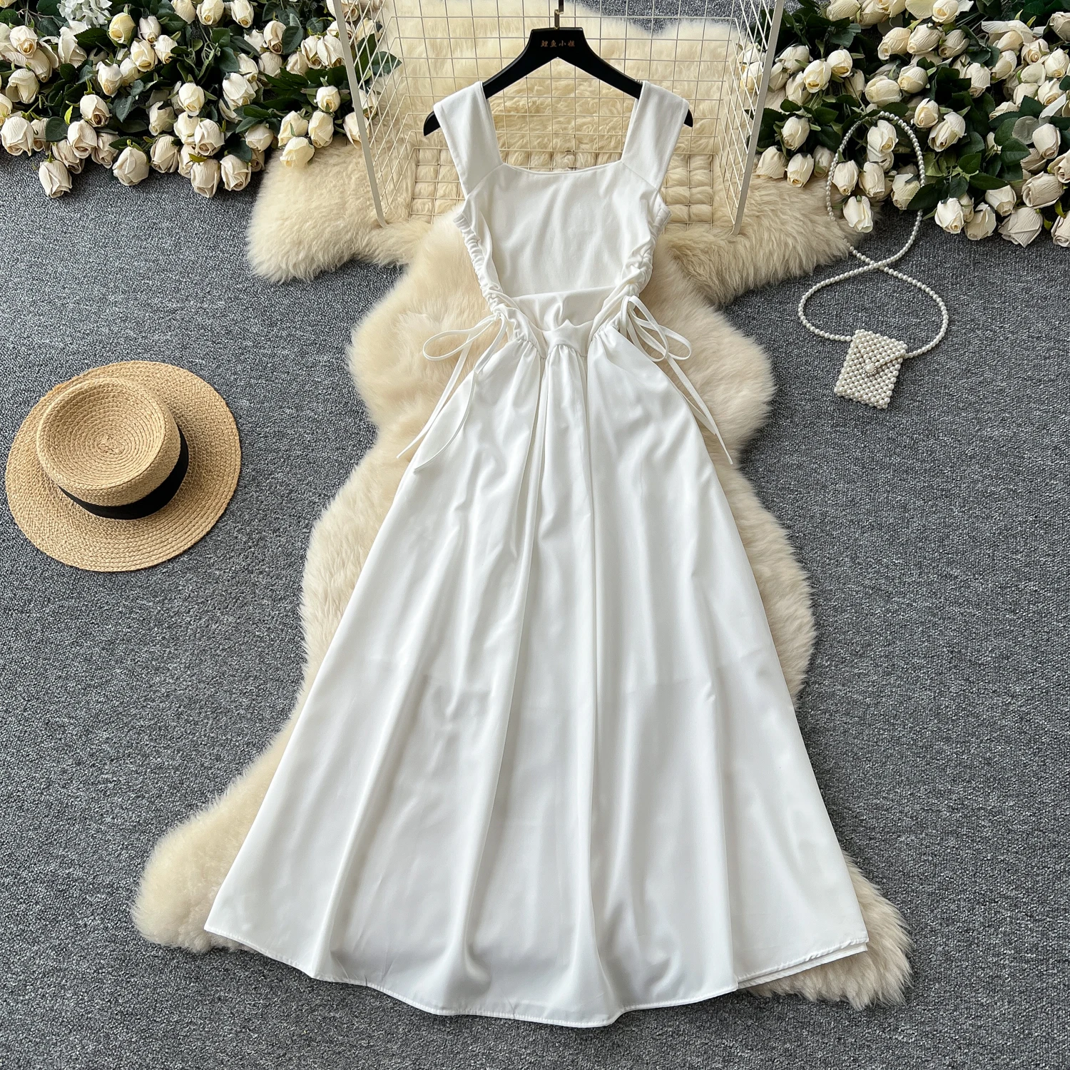 Retro Elegant mesh slim sleeveless Shirring Dress Beach Vacation Casual Women A-LINE Fashion Summer Dresses
Retro Elegant mesh slim sleeveless Shirring Dress Beach Vacation Casual Women A-LINE Fashion Summer Dresses