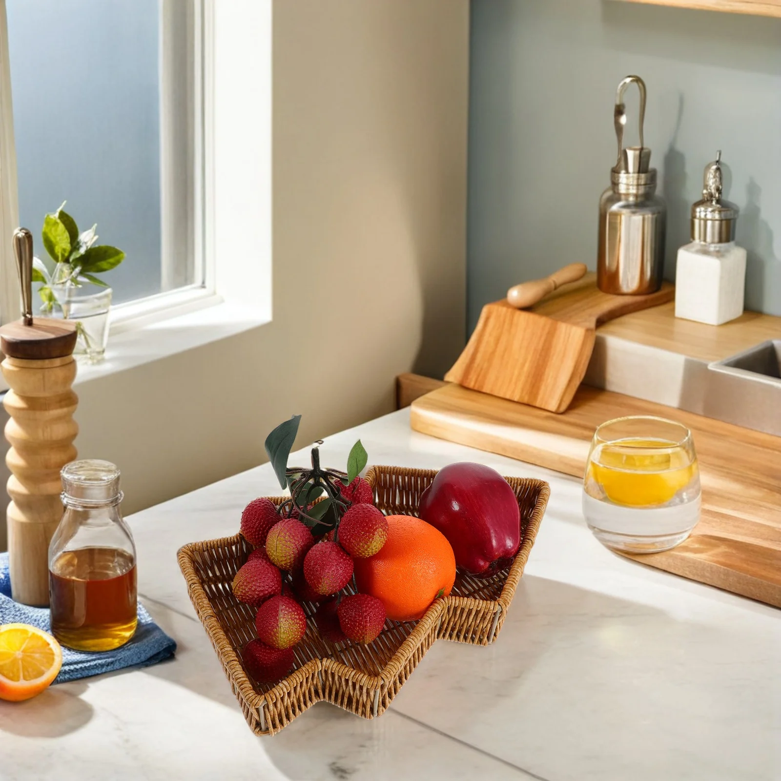 Imitation Rattan Bread Basket - Tree Shaped Christmas Platter - Multiuse Kitchen Counter Tray for Snack Fruit Storage Bakery
Imitation Rattan Bread Basket - Tree Shaped Christmas Platter - Multiuse Kitchen Counter Tray for Snack Fruit Storage Bakery