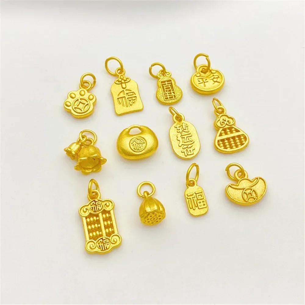 Sand Gold Color Lotus Pod Gourd Ping An Fu Brand Abacus Ingot Pendant Handmade DIY Bracelet Necklace Jewelry Accessories
Sand Gold Color Lotus Pod Gourd Ping An Fu Brand Abacus Ingot Pendant Handmade DIY Bracelet Necklace Jewelry Accessories