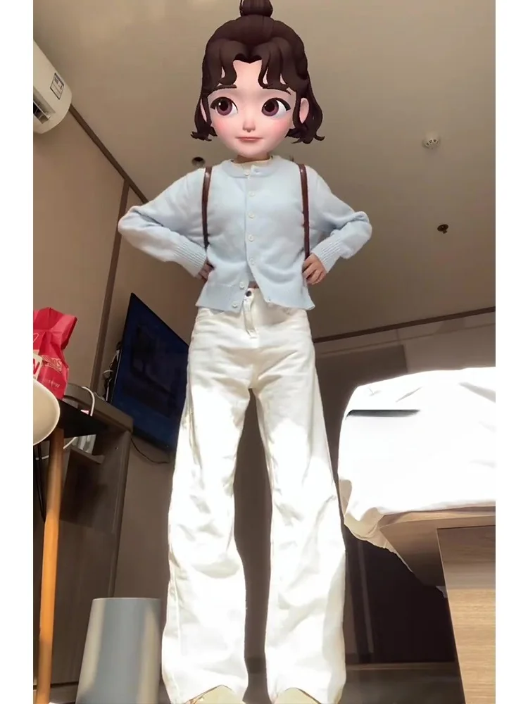 High Waist Wide Leg Denim Jeans Women's Summer Spring Straight Cut Floor-Length Trousers Slimming Hip Covering Loose Versatile
High Waist Wide Leg Denim Jeans Women's Summer Spring Straight Cut Floor-Length Trousers Slimming Hip Covering Loose Versatile