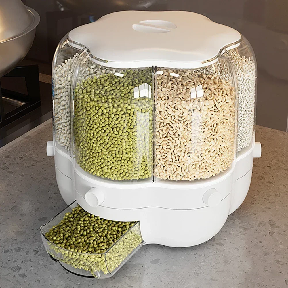 Kitchen Sealed Storage Box Multifunctional Cereal Dispenser Rotating Flour Grain Container Home Storage Accessories
Kitchen Sealed Storage Box Multifunctional Cereal Dispenser Rotating Flour Grain Container Home Storage Accessories