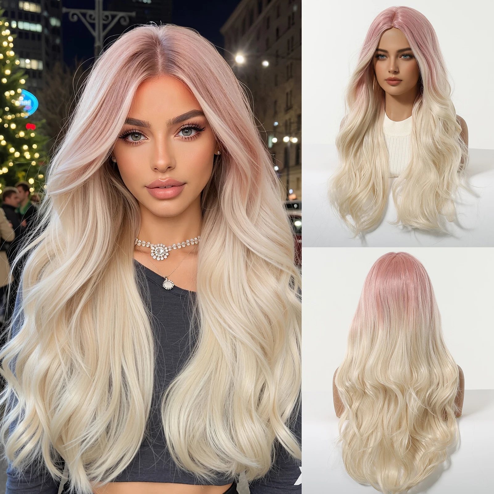 Long Wavy Pink Platinum Middle Part Wig for Women Synthetic Heat Resistant Hair Natural Daily Party Cosplay Fashion Hairpiece
Long Wavy Pink Platinum Middle Part Wig for Women Synthetic Heat Resistant Hair Natural Daily Party Cosplay Fashion Hairpiece