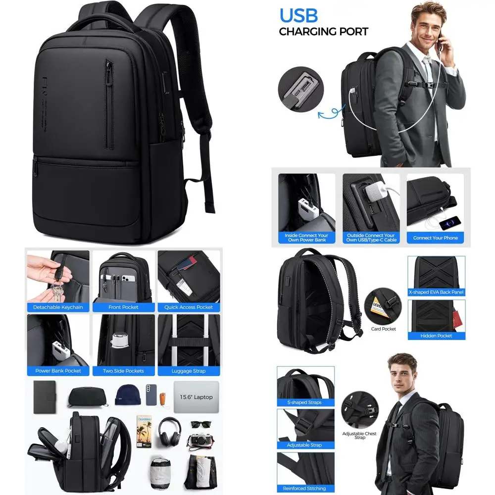 15.6 USB-Charged, Water-Resistant Expandable Laptop Backpack for Men in Black
15.6 USB-Charged, Water-Resistant Expandable Laptop Backpack for Men in Black