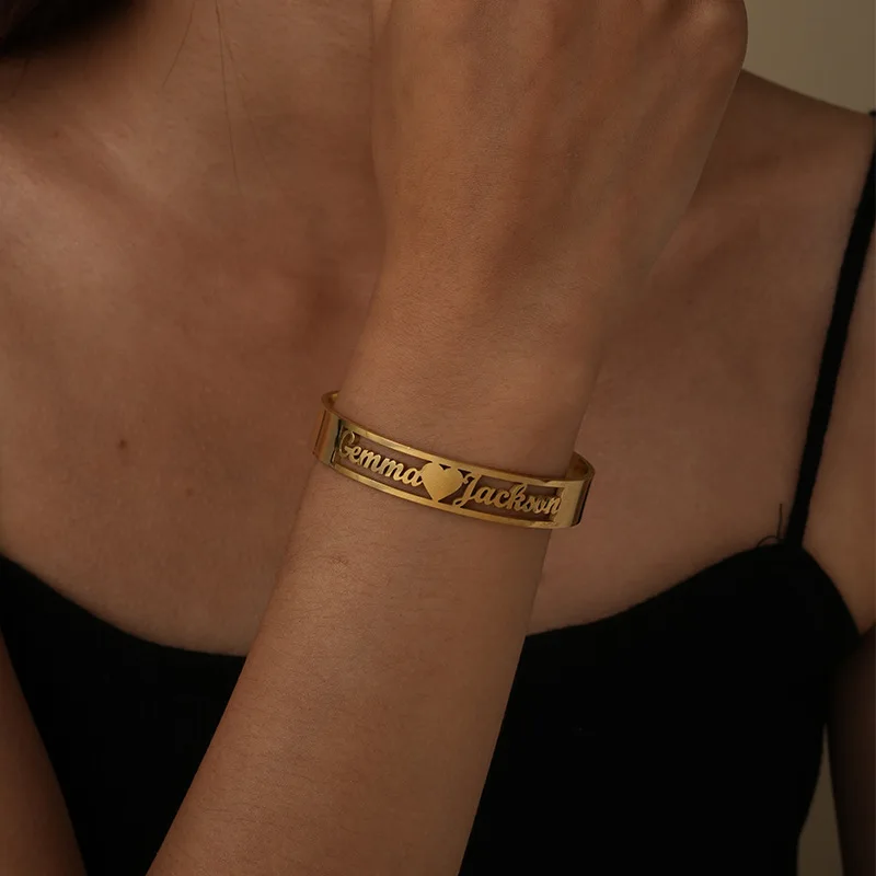 Custom Name Bracelet for Women Personalized Customized Bangles Girl Stainless Steel Laser Lettering Heart Charm Jewelry Gifts
Custom Name Bracelet for Women Personalized Customized Bangles Girl Stainless Steel Laser Lettering Heart Charm Jewelry Gifts