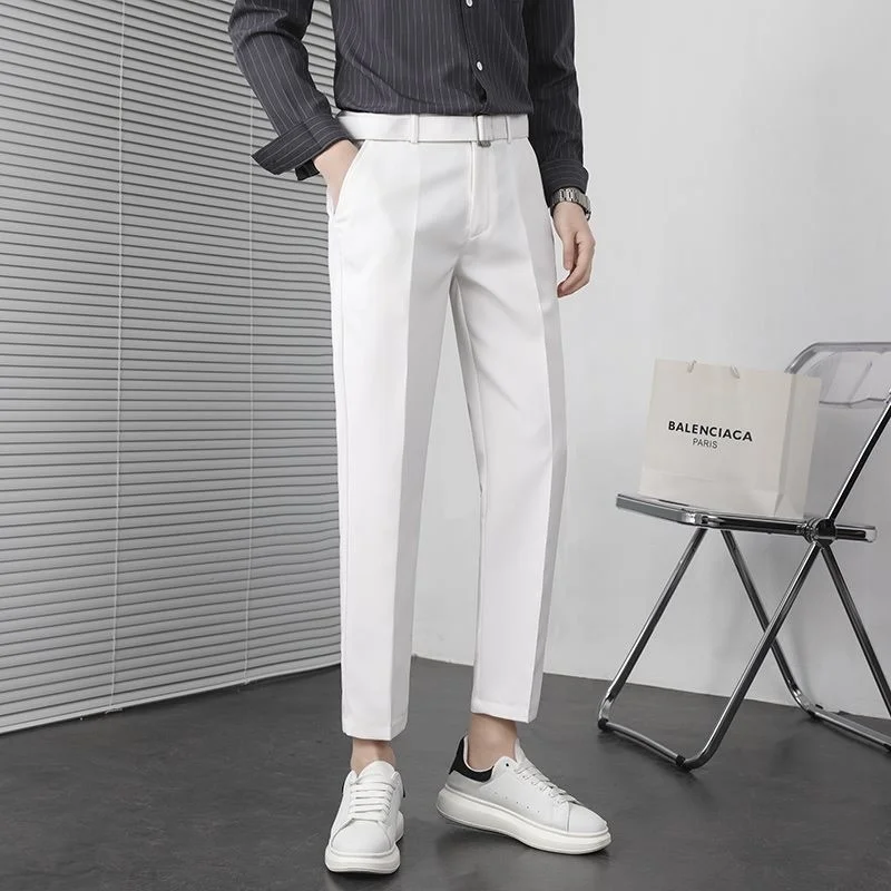 Белые прямые повседневные брюки-чинос для мужчин, весенние, облегающие, 9 дюймов, модные, городские, со средней посадкой, из кожи, однотонные
Белые прямые повседневные брюки-чинос для мужчин, весенние, облегающие, 9 дюймов, модные, городские, со средней посадкой, из кожи, однотонные