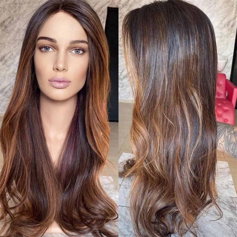 High Quality Synthetic Wig Ombre Honey Brown Balayage Lace Front Wig Glueless Wig 28 Inches Premium Human Hair Blend For Party
High Quality Synthetic Wig Ombre Honey Brown Balayage Lace Front Wig Glueless Wig 28 Inches Premium Human Hair Blend For Party