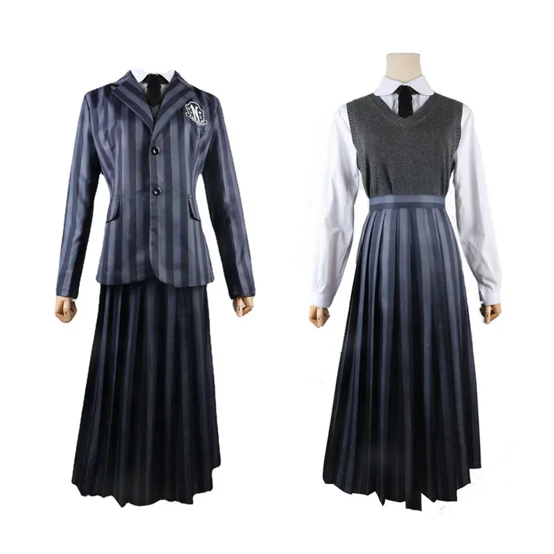 Wednesday Adams cosplay costume Adams Wednesday school uniform jacket vest shirt dress adult Halloween costume
Wednesday Adams cosplay costume Adams Wednesday school uniform jacket vest shirt dress adult Halloween costume